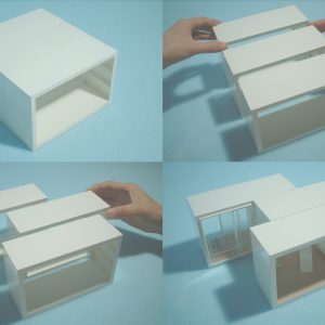 incomplete house ロの字型フレームがズレながら連なる