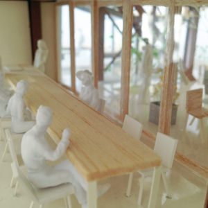 Fujiyoshida-Balcony 模型写真　1階カフェスペース