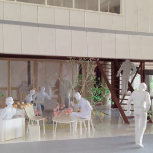 Fujiyoshida-Balcony 模型写真　1階カフェテラス