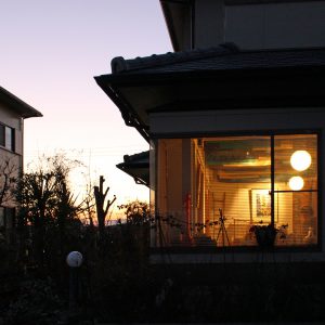 天井の布地 屋外からも天井の布地がわかる