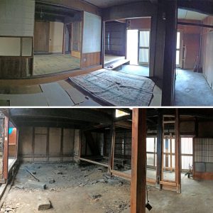 亀崎の蕎麦屋 着工直前と解体直後の写真