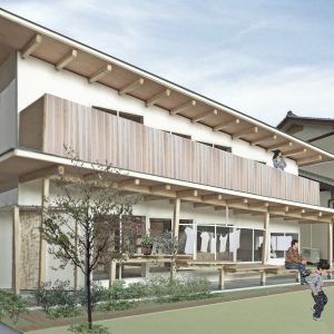 片流れの離れ/homeYG 近景外観パース