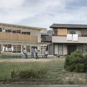 片流れの離れ/homeYG 全景外観パース