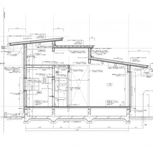 三方向の屋根/annexTK 矩計図