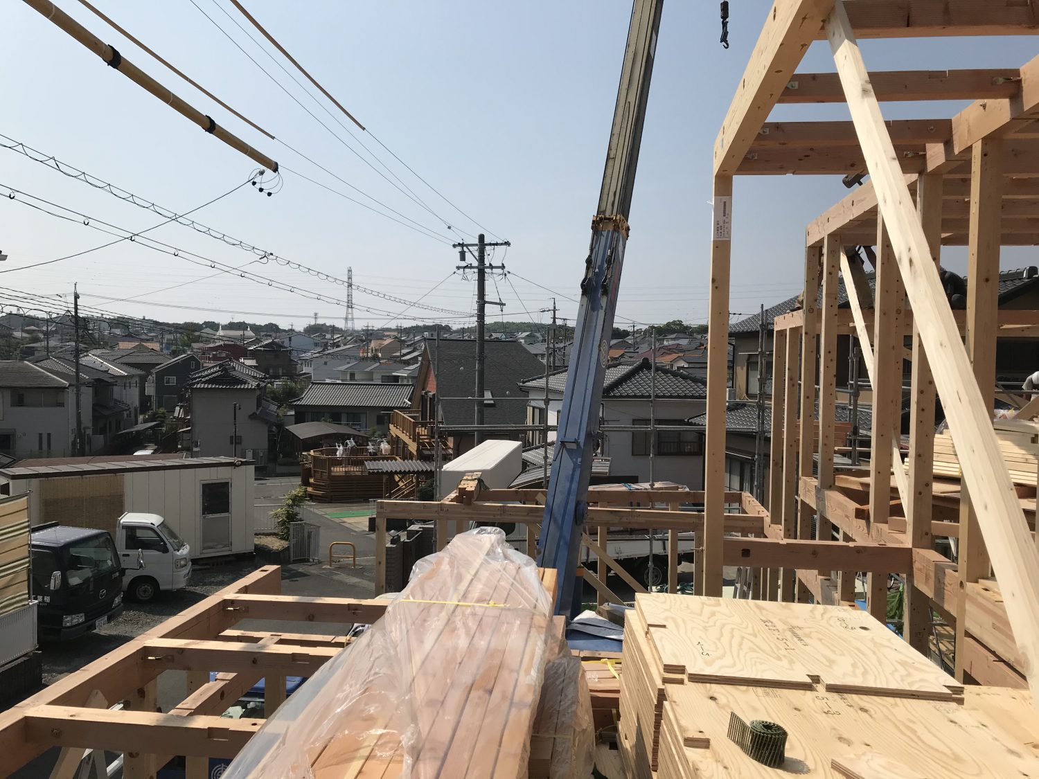 半田市内の住宅　建前